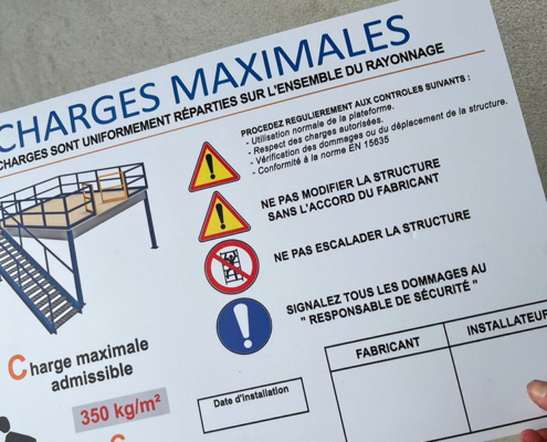 Assurer al sécurité de vos salariés passe aussi par la documentation : la plaque de charge
